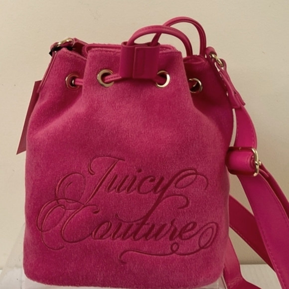 Juicy Couture Handbags - Juicy Couture Pink Drawstring Bucket Bag